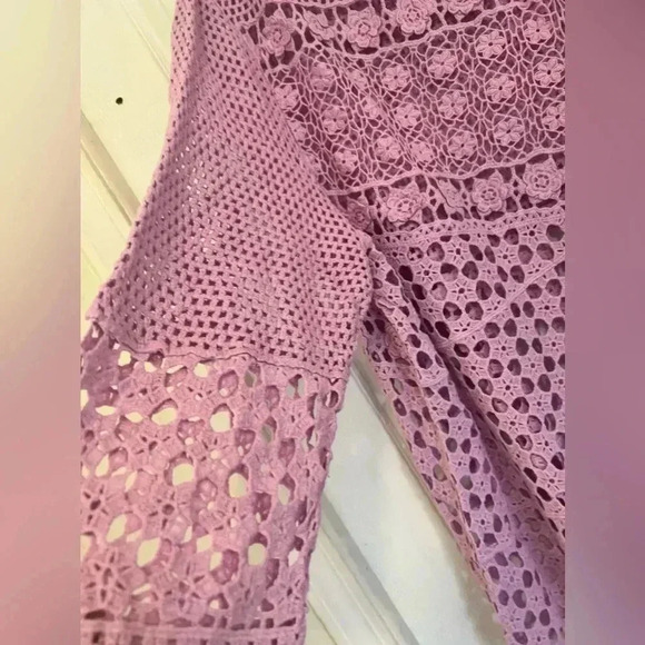 Roamans Floral Crotchet Purple Tunic Cover up Sz 4X - Picture 3 of 14